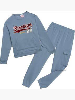 Girls 2-Piece Fleece Sweatshirt & Jogger Set Big Kid 7-16